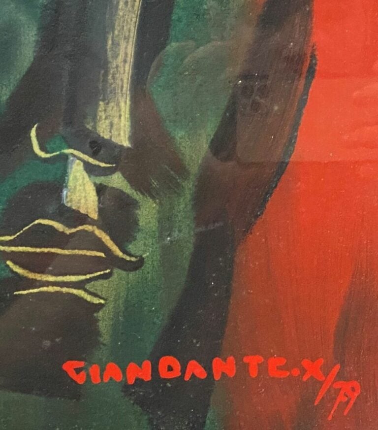 GIANDANTE X (1900-1984) - Portrait - Deux techniques mixtes sur carton - Signés…