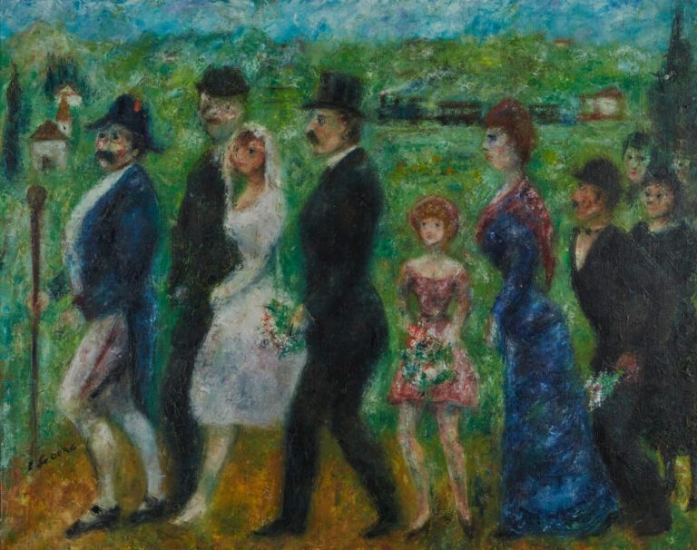 GOERG Edouard Joseph (1893-1969) - "Le mariage rural » - Huile sur toile, signé…