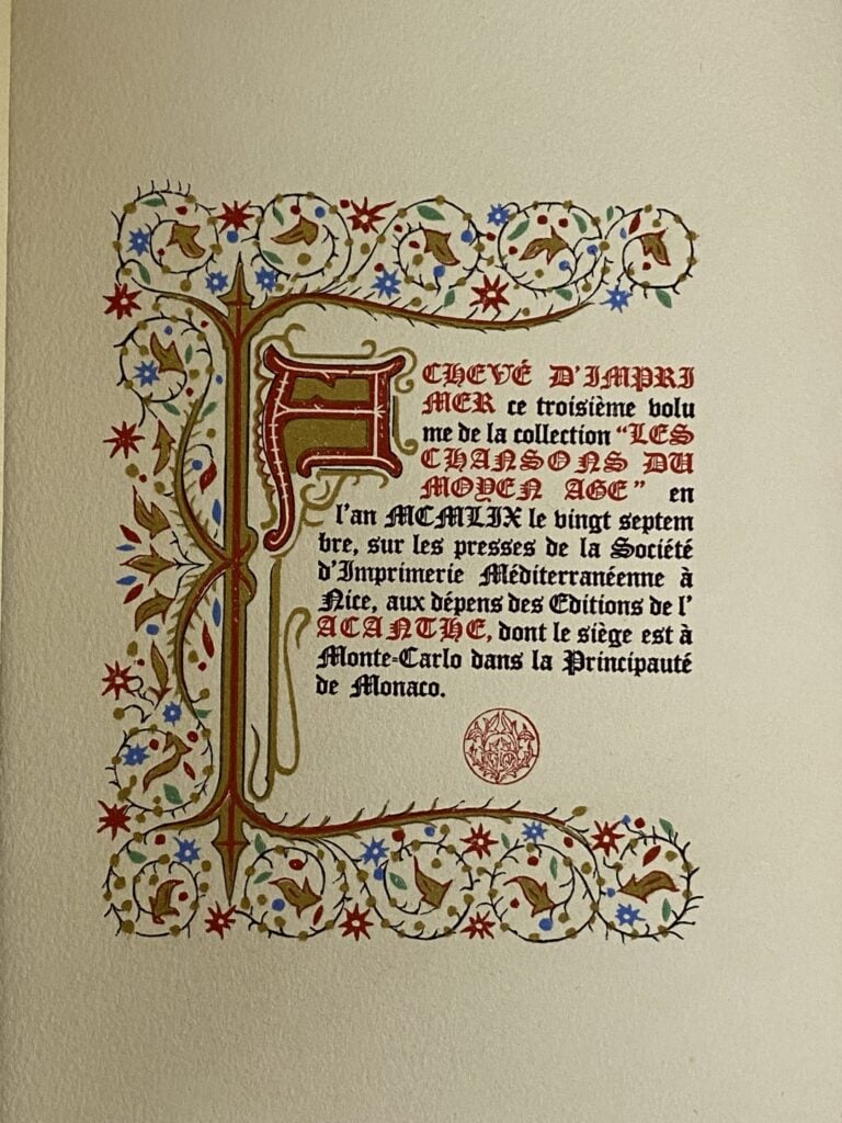 GRADASSI (Jean). Les chansons du Moyen-Age : Alain Chartier : "La Belle Dame Sa…