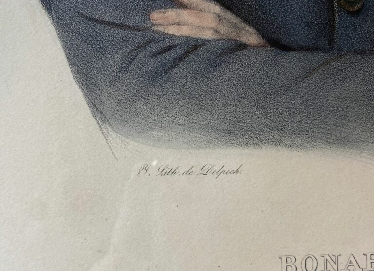 Gravure en couleurs - Bonaparte, Premier Consul - Dim (à vue): 41 x 31 cm - (ta…