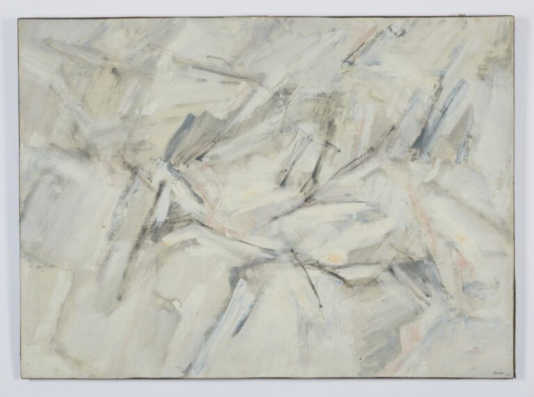 GRENIER Madeleine (1929-1982) - "Remous d'eau" - Huile sur toile signée en bas…