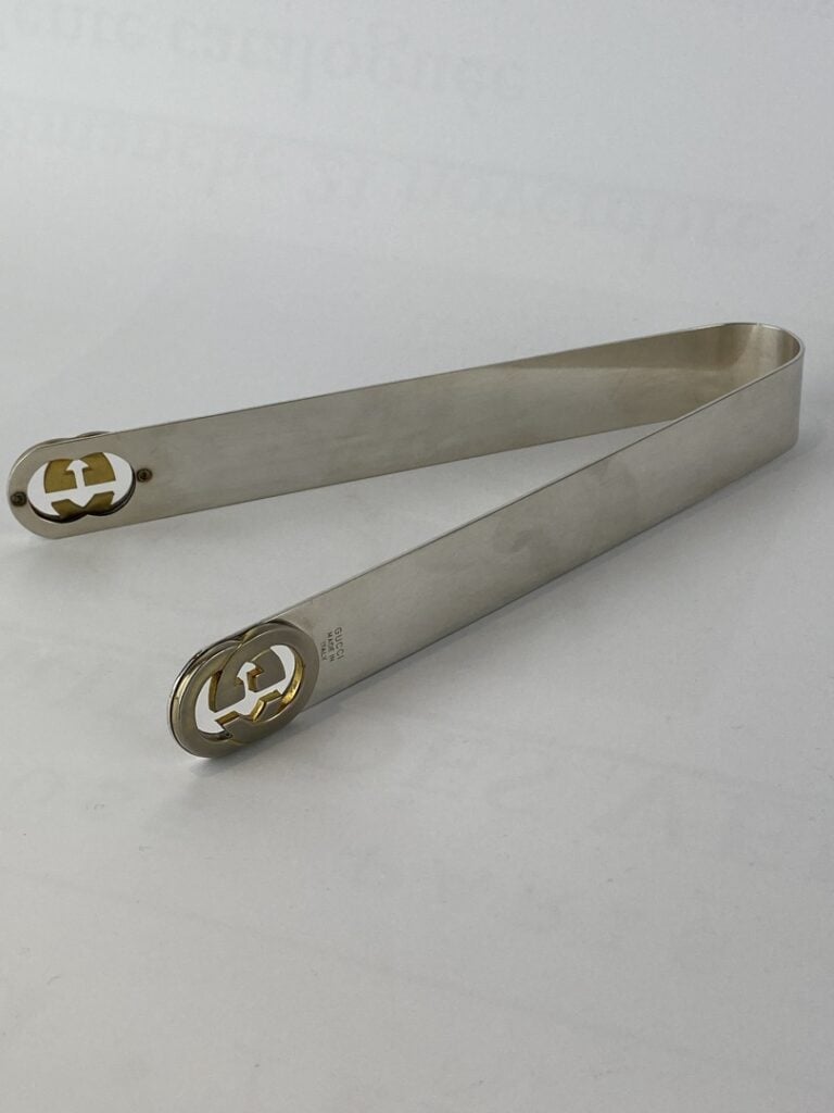 GUCCI - Pince à glaçons en métal brossé ornée du sigle de la marque ajouré - Si…