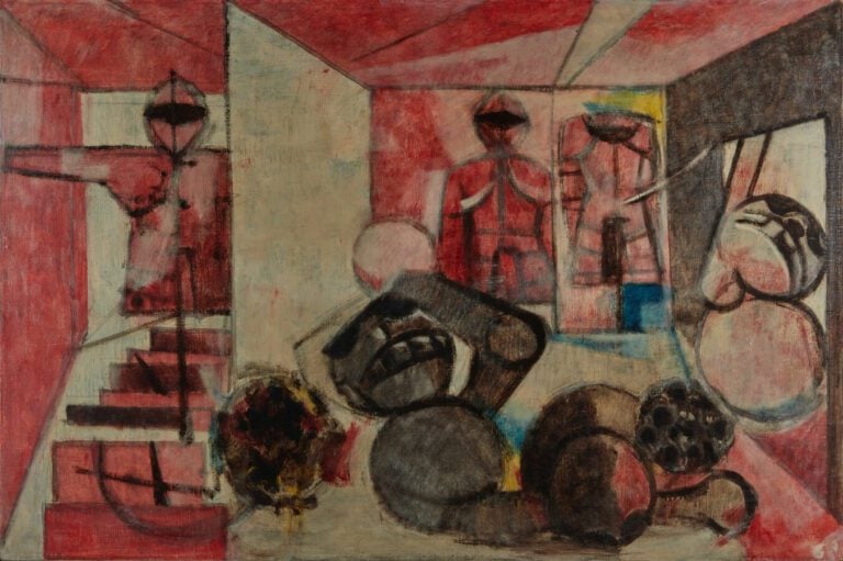 (Gudmundur ERRO - dit) ERRO (né en1932) - Le Vestiaire, 1956 - Huile sur toile…