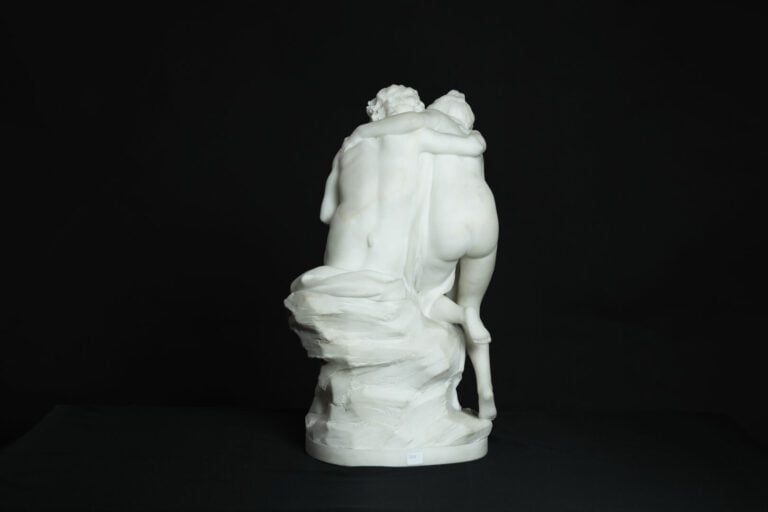 Guglielmo PUGI (c.1850-1915) - Pan accompagné d'une nymphe et d'un putto - Grou…