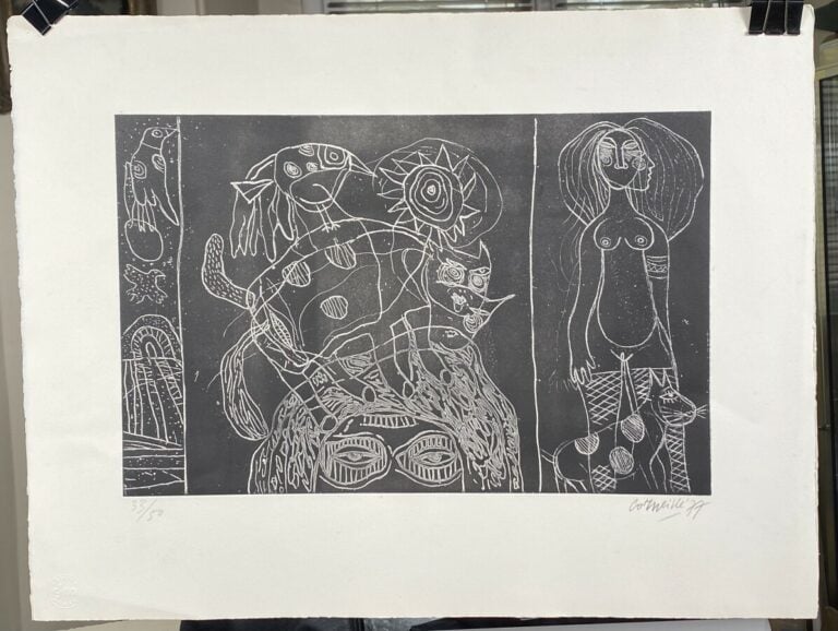 Guillaume CORNEILLE (1922-2010) - Femme au chat et animaux, 1977 - Eau-forte en…