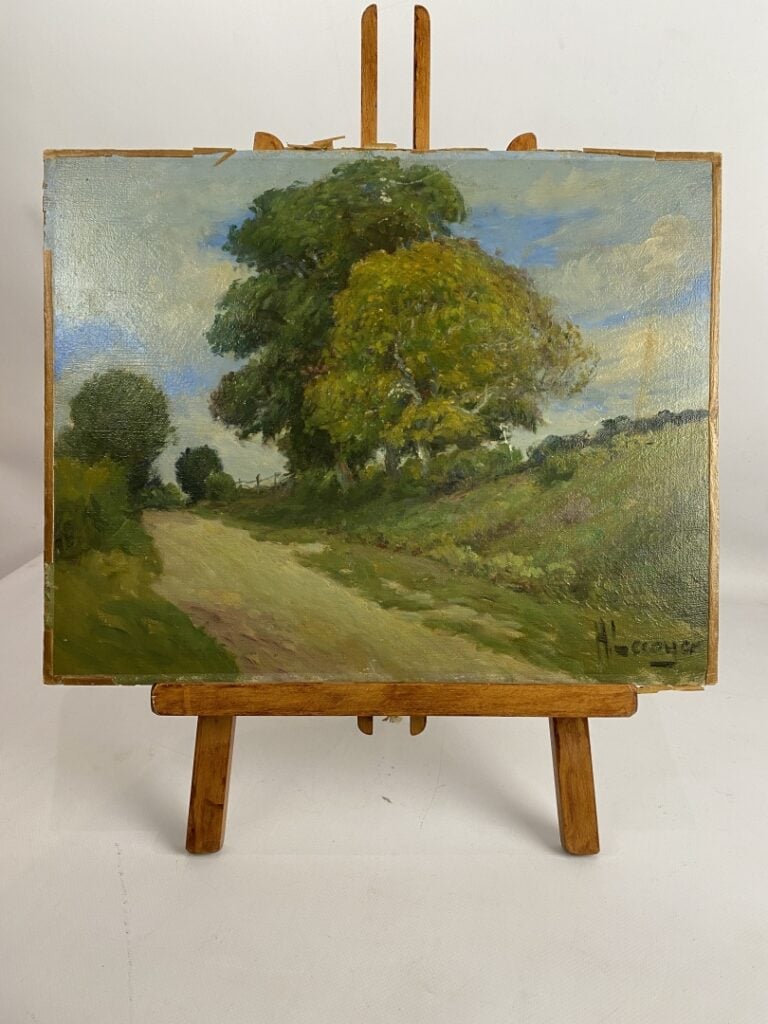 H. LECOYER (XXème siècle) - Suite de huit huiles dont trois sur toile et cinq s…