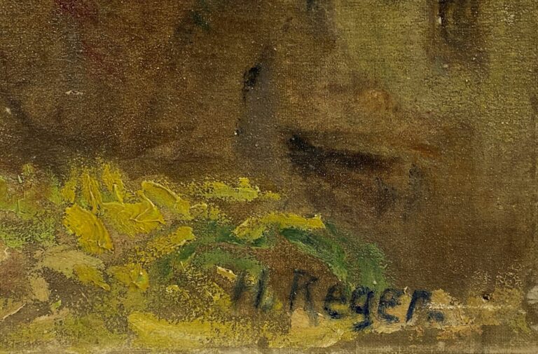 H. REGER (XXe siècle) - Vue de village - Huile sur toile, signée en bas à gauch…