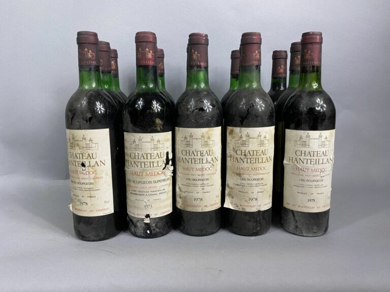 Haut Médoc, Château Hanteillan, Cru bourgeois - Lot de 15 bouteilles, 1973, 197…