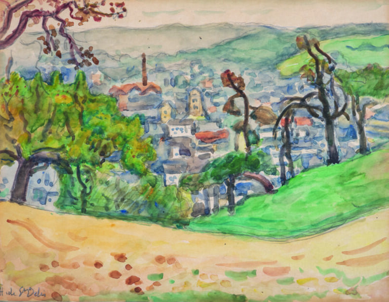 Henri de SAINT- DELIS (1873-1958) Paysage (de Normandie) - Aquarelle sur papier…