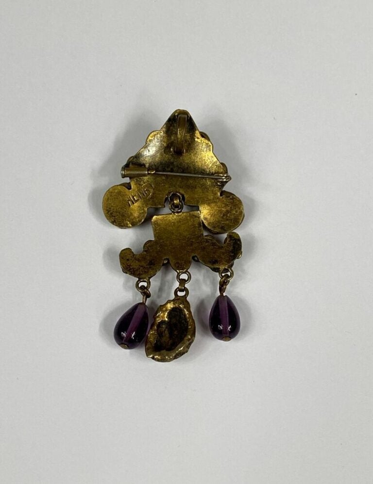 Henry PERICHON dit HENRY (1910-1970) - Broche pouvant former pendentif en métal…