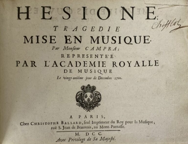 Hésione - Tragédie mise en musique P., Ballard, 1700. - In-8 format oblong, ple…