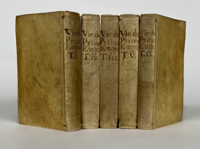 Histoire du Prince F.Eugène de Savoie - Amst.d'Arkstee,1740 - 5 vol in-12 pl vé…