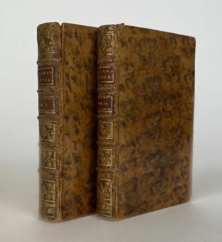 Homère - L'Iliade traduite en vers. P., Saillant, 1772. - 2 vols in-8, plein ve…