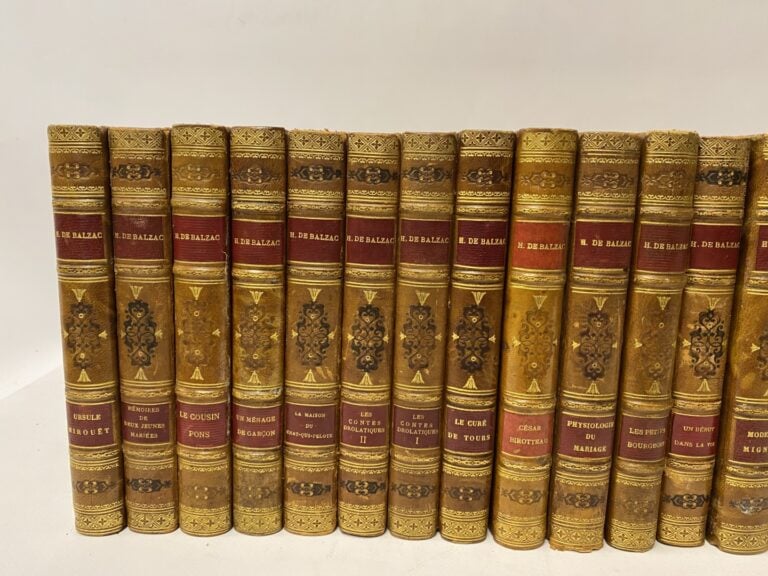 Honoré de BALZAC, 23 volumes reliés in-8, essentiellement Eugénie Grandet, Colo…