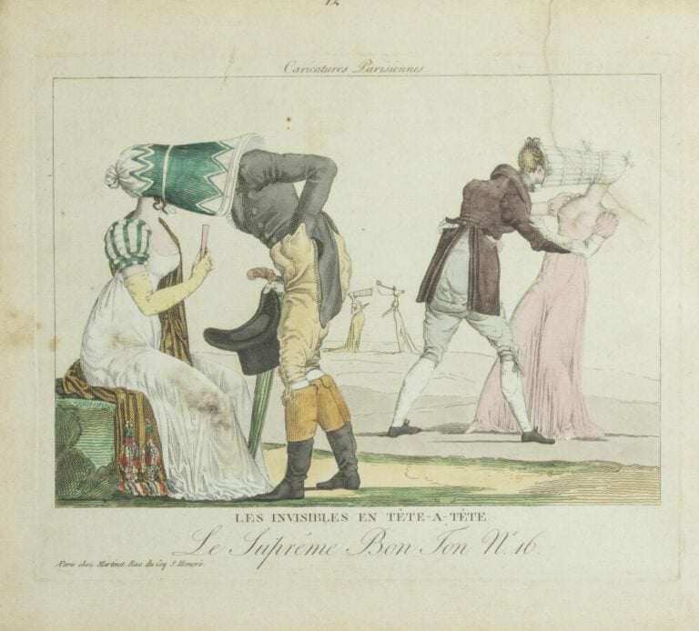 Important ensemble de gravures dont : - - Gravures de mode, - - Gravure en noir…