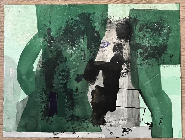 Ioan BUNUS (-1952) - Composition, 1993 - Technique mixte sur papier, signée et…