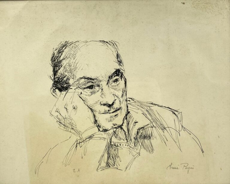 Irène PAGES (1934) - Portrait d'Arthur Rimbaud - Estampe, signée en bas à droit…