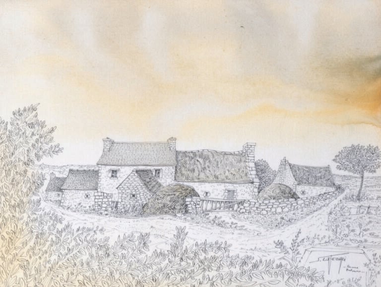 Isabelle GUITARD (XXème siècle) Le petit lac Vosges - Aquarelle sur papier, sig…