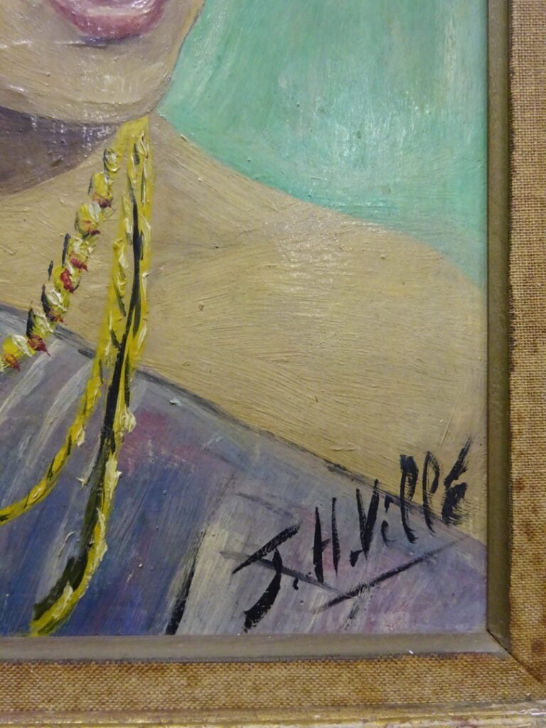 J. H. VILLE - Portrait d'une jeune laotienne - Huile sur isorel - Signé en bas…