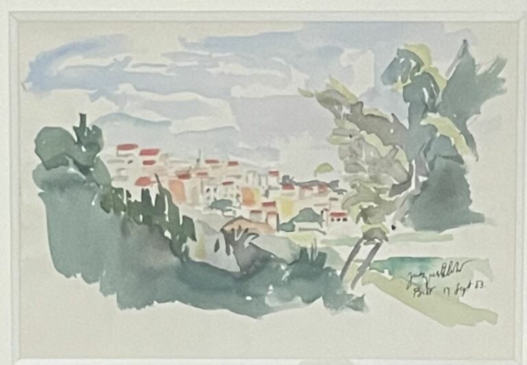 Jacques Émile BLOT (1885-1960) - Biot - Aquarelle, signée en bas à droite et da…