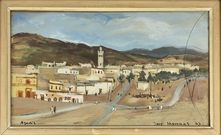 Jacques THEVENET (1891-1989) - Agadir - Huile sur carton, signé en bas à droite…