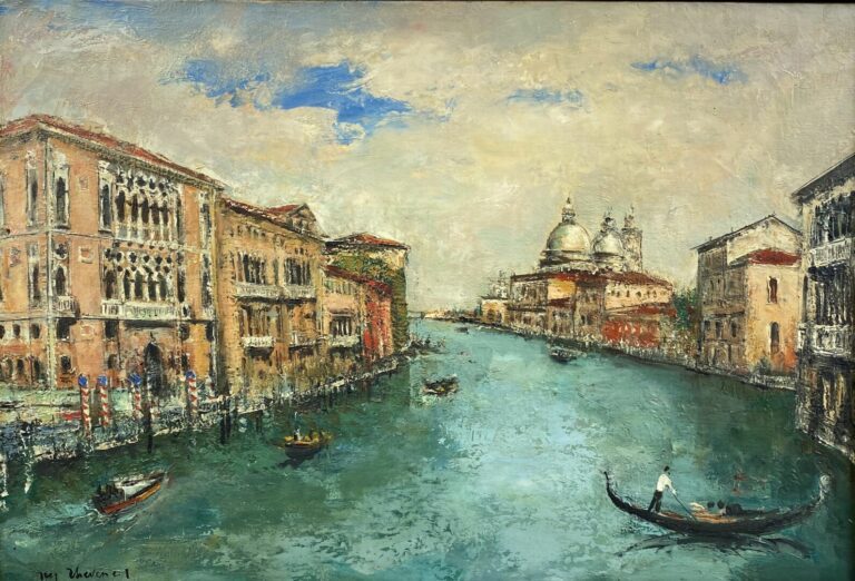 Jacques THEVENET (1891-1989) - Vue du Grand Canal, Venise - Huile sur toile, si…