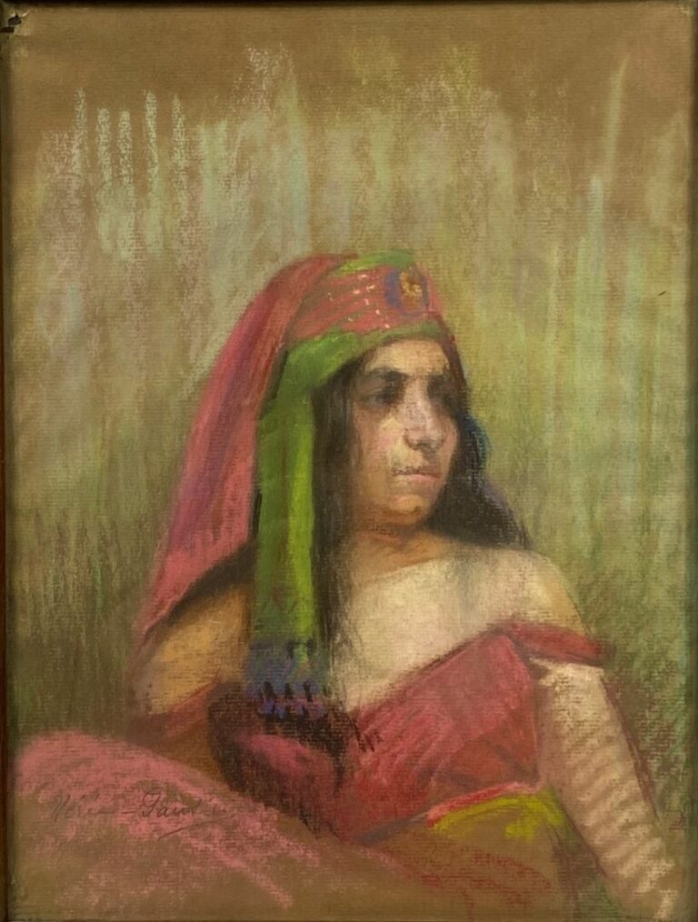 Jane NEREE-GAUTIER (1877-1948) - Portrait de femme - Pastel sur papier, signé e…