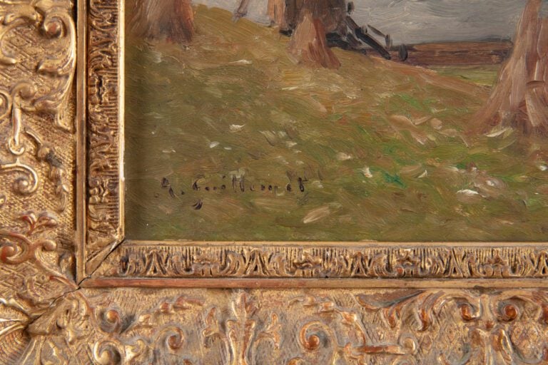 Jean-Baptiste Antoine GUILLEMET (1843-1918). - Paysages au moulin - Paire d'hui…