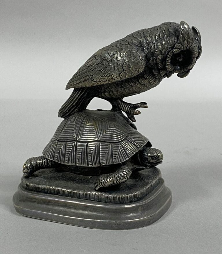 Jean-Baptiste CLESINGER (1814-1883) - La chouette et la tortue, 1867 - Epreuve…