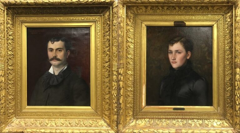 Jean-Baptiste PONCET (1827-1901). - Portrait de Georges Vicaire et de son épous…