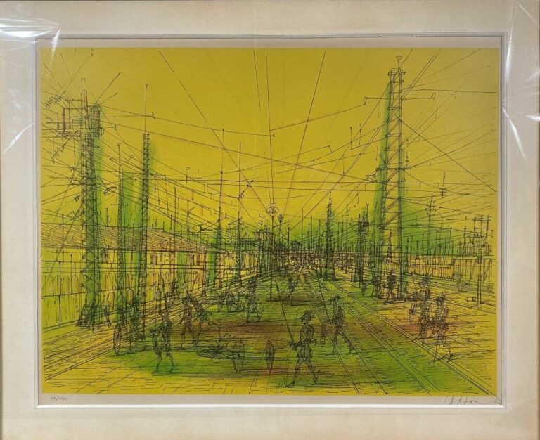 Jean CARZOU (1907-2000) - Scène de rue animée - Lithographie signée en bas à dr…