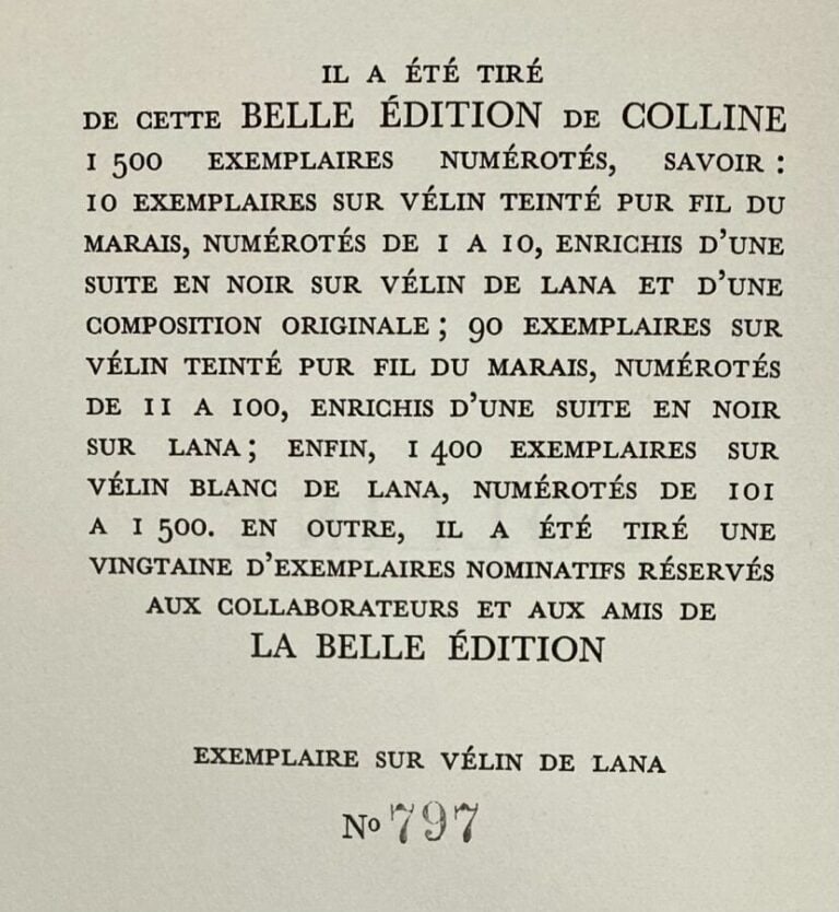 [Jean Giono:Colline].Edité à Paris par la Belle édition.Broché,In12.Elegante éd…
