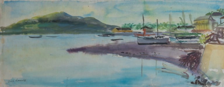 Jean LAUNOIS (1898-1942) - Paysage - Aquarelle sur papier, signée en bas à gauc…