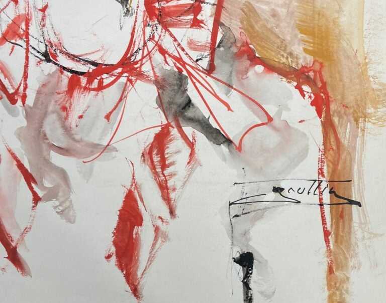 Jean-Marie GOUTTIN (1922-1987) - Portrait de femme au chapeau - Aquarelle sur p…