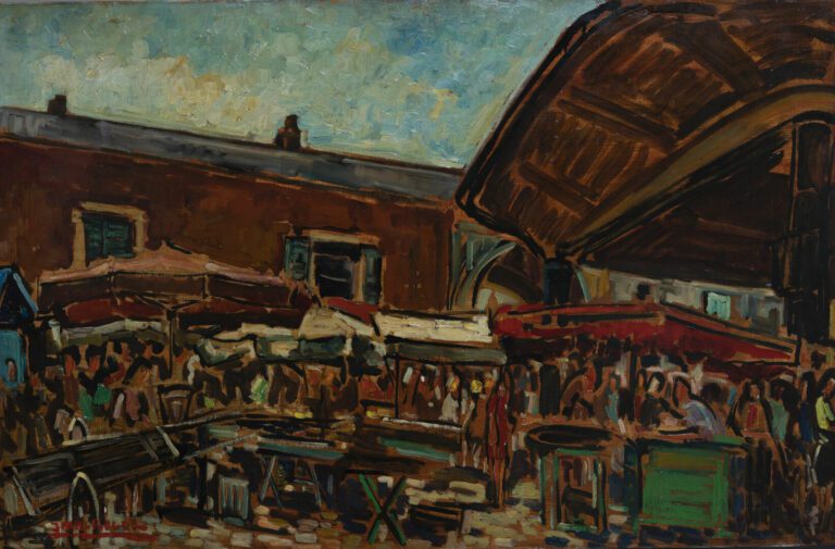 Jean ROGER (1924-2015) - Le cours Saleya - Huile sur toile, signée en bas à gau…