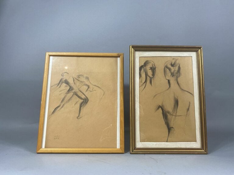 Jean TOTH (1931-1997) - Ensemble de sept dessins au fusain sur papier représent…