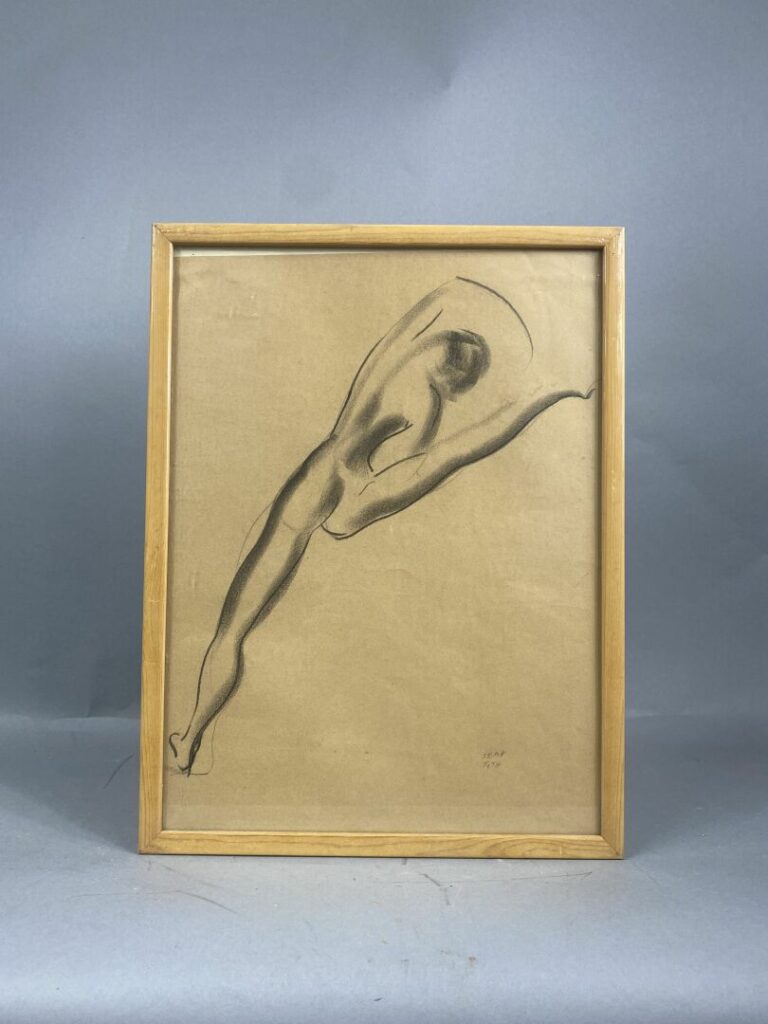 Jean TOTH (1931-1997) - Ensemble de sept dessins au fusain sur papier représent…