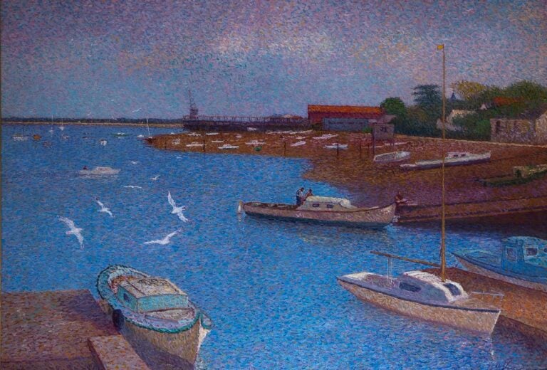 Jean VOLLET (XXème siècle). - Port d'Arcachon - Huile sur toile, signée en bas…