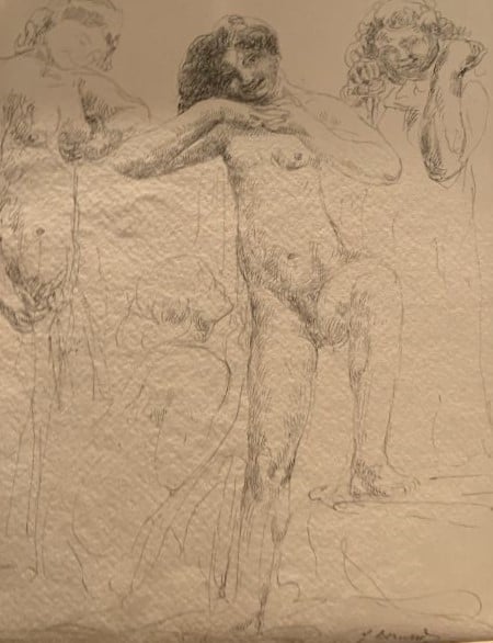 Joseph BERNARD (1864-1933) - Le couple, Etude pour un bas-relief, - Dessin au c…