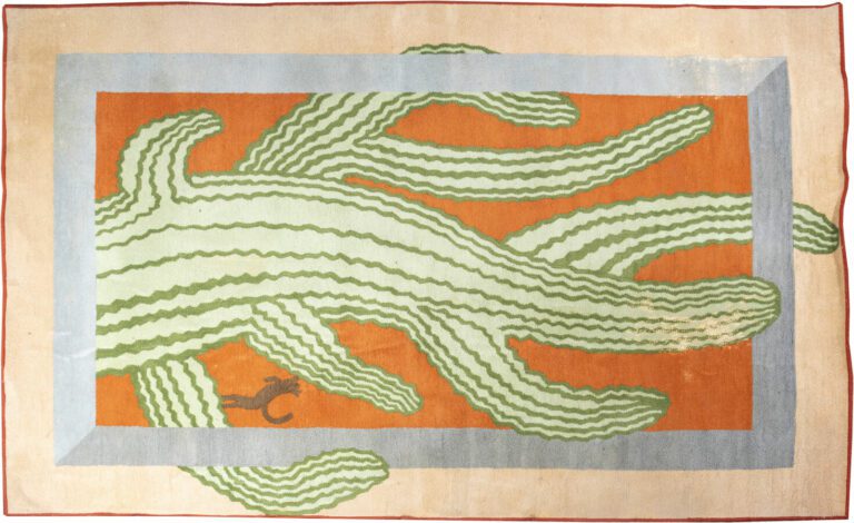 Joseph Hilton McCONNICO (né en 1943) - Important tapis à motifs d'un cactus et…