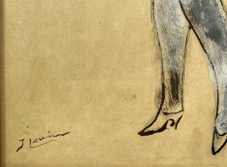 Joseph LEVIN (1894-1979) - Jeune fille à la poupée - Gouache sur papier - 30 x…