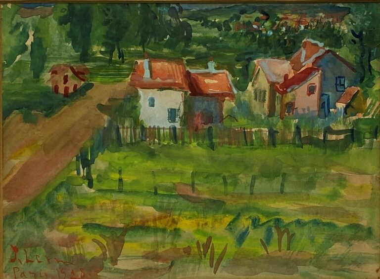 Joseph LEVIN (1894-1979) - Vue de village - Aquarelle sur papier, signé en bas…