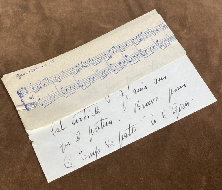 Jouan, Henri - Lettre contenant une petite partition.