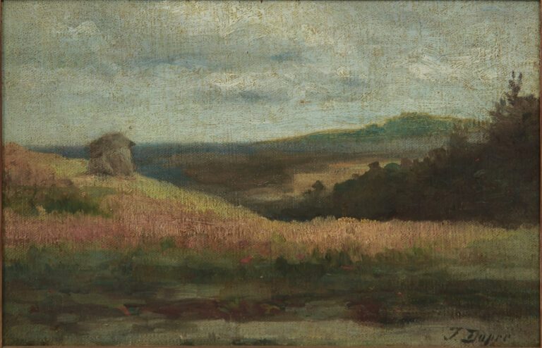Jules DUPRE (1811-1889). - Etude pour un paysage de campagne - Huile sur toile…