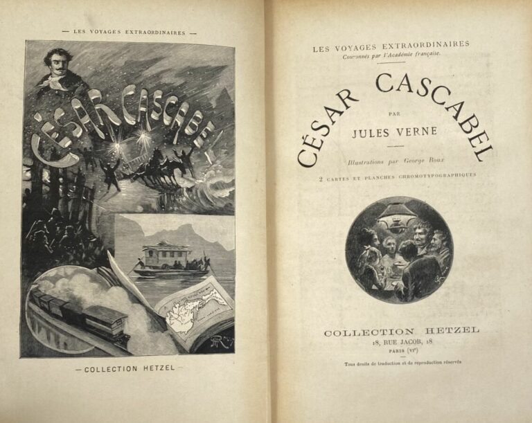 Jules Verne - Sphinx,César Cascabel,Tour du Monde,Antifer - hetzel - 4 vol in-4…