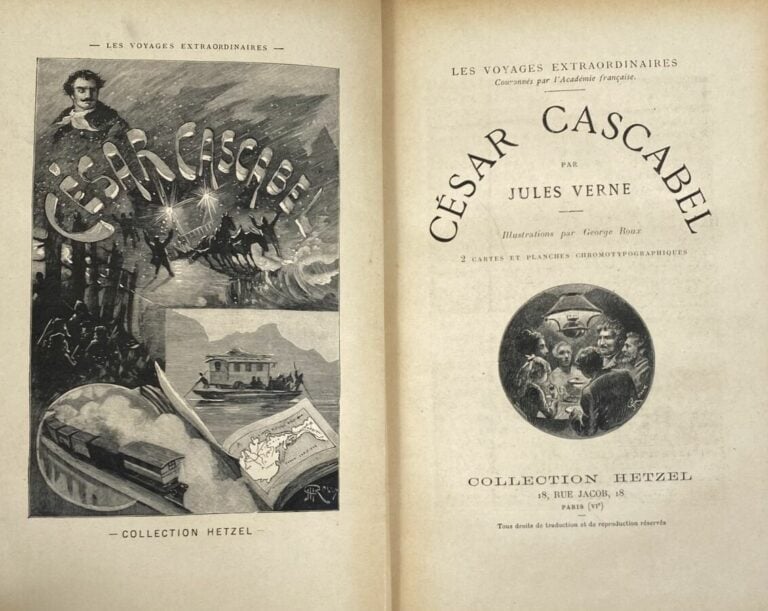 Jules Verne - Sphinx,César Cascabel,Tour du Monde,Antifer - hetzel - 4 vol in-4…