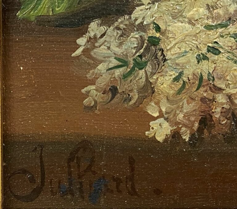JULLIARD - Nature morte aux fleurs - Huile sur toile, signée en bas à gauche -…
