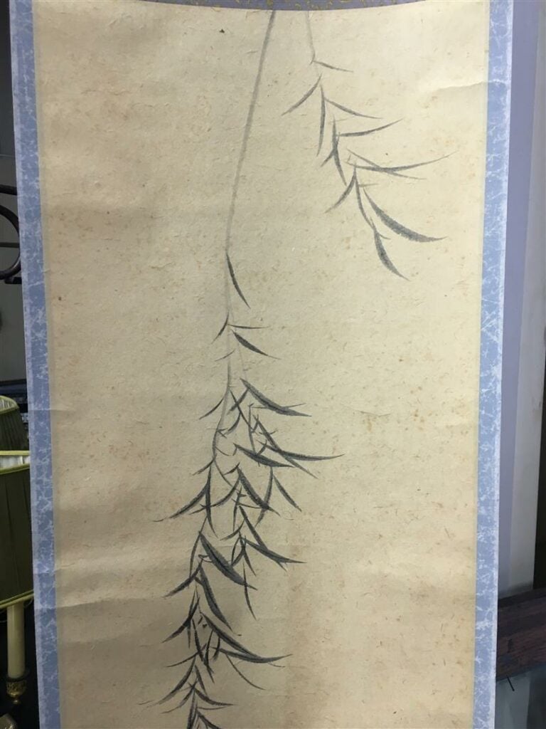 Kakemono - Représentant un martin-pêcheur - Encre du papier (?) - Signature et…