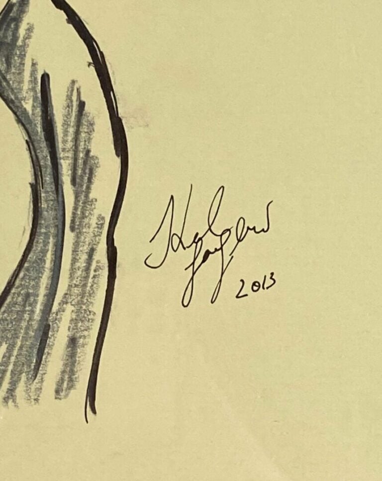 Karl LAGERFELD (1938-2019) - Femme de dos en robe de soirée - Dessin de mode au…