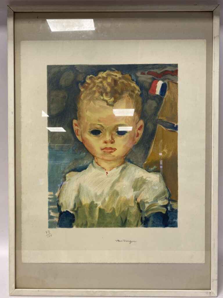 Kees VAN DONGEN (1877-1968). - Portrait de jeune garçon - Lithographie sur papi…